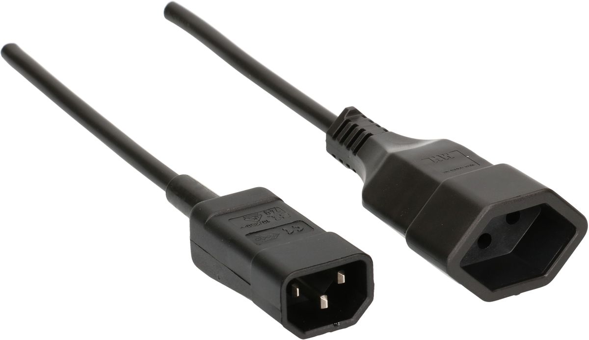 cavo per apparecchi TD H05VV-F3G1.0 2m nero C14/tipo 13