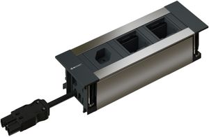 INTRO2.0 bloc multiprise anodisé 1x type 13 2x module vide