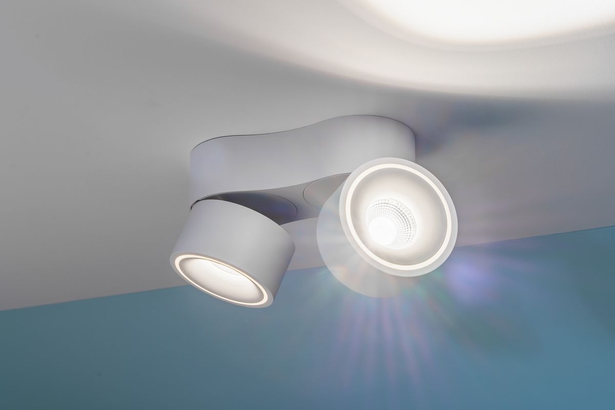 LED plafonnier DOUBLE SHINE blanc mat 3000K 2200lm 2x 36°