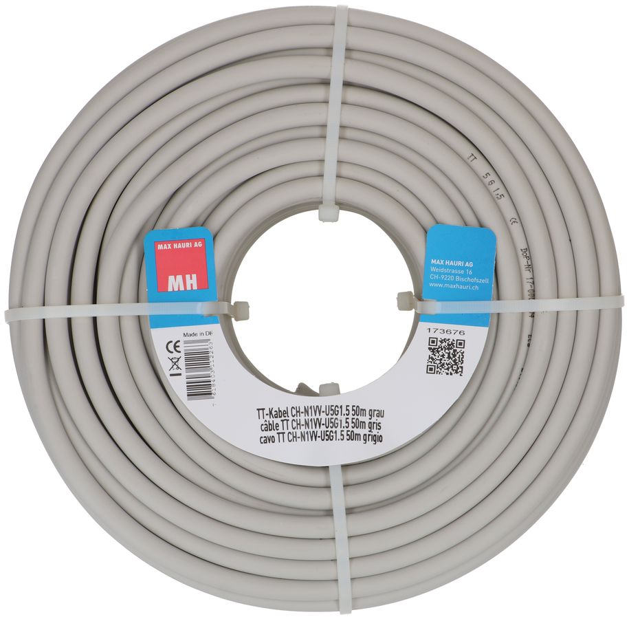 câble TT CH-N1VV-U5G1.5 50m gris