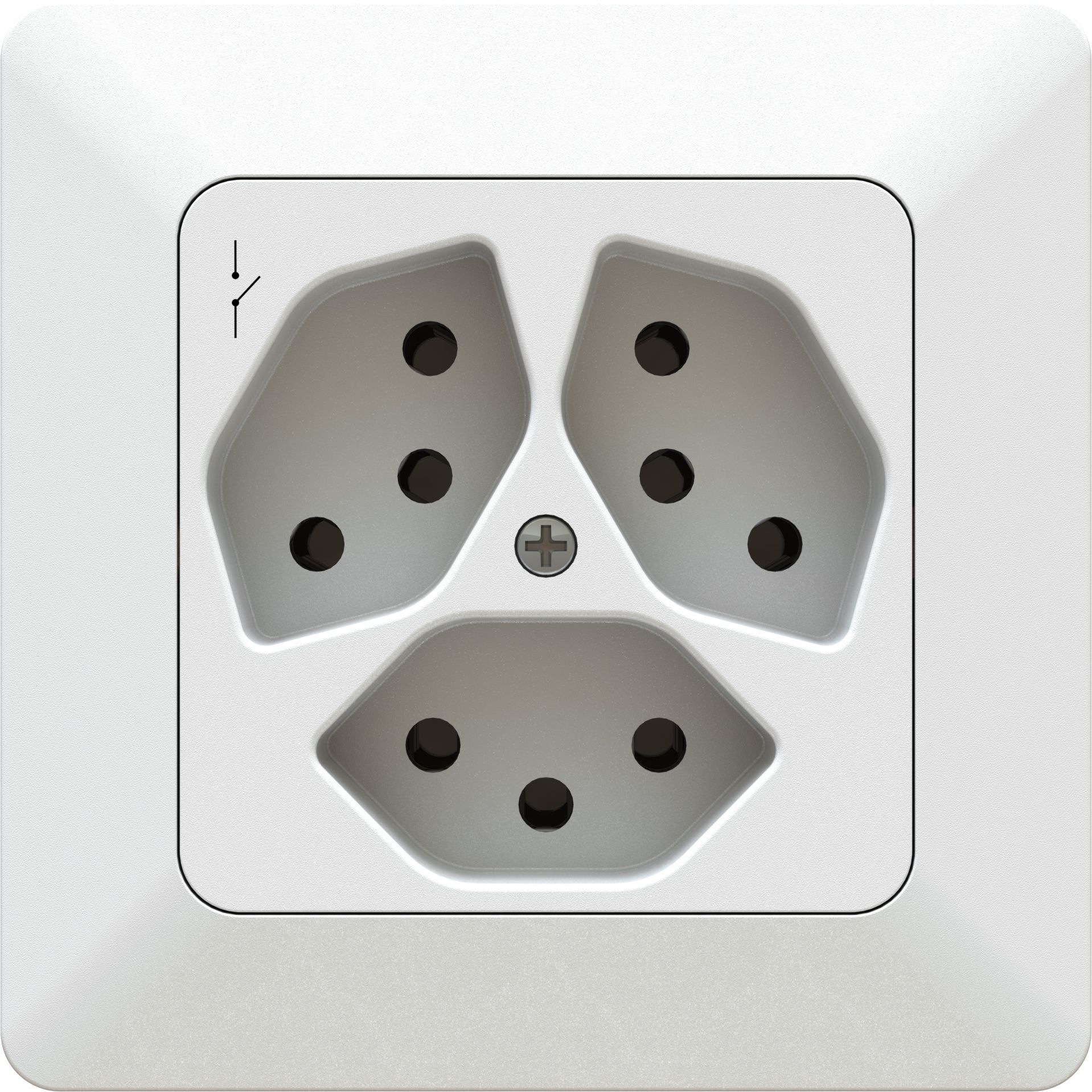 prise 3x type 13 1S ENC priamos blanc