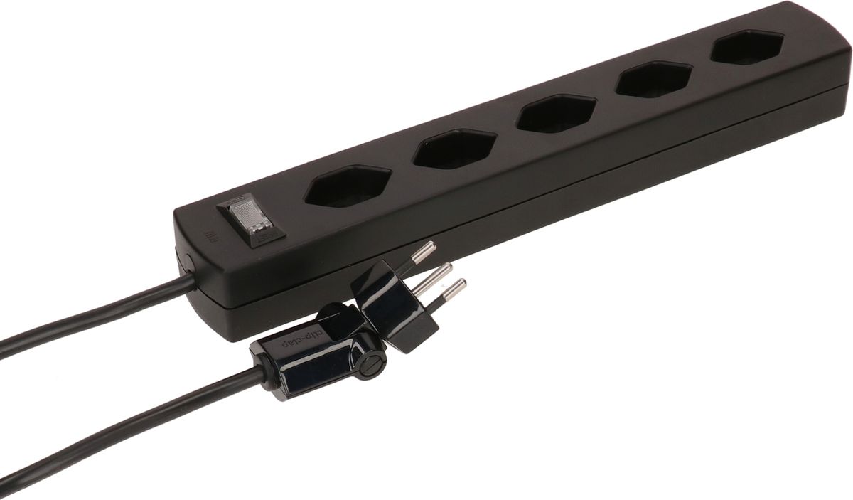 multiprise Safety Line 5x type 13 90° BS nr interrupteur 2m cli.