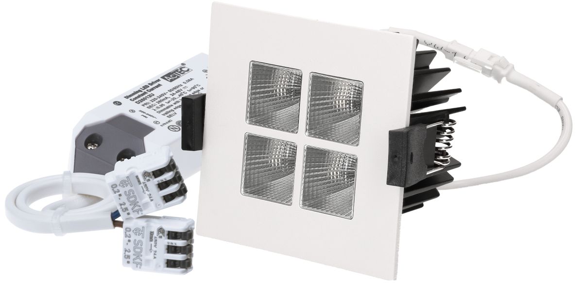 spot encastré à LED SQUARE-4 Ø68 blanc 3000K 1025lm 45°