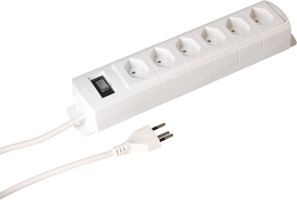 multiprise Prime Line 6x type 13 blanc interrupteur 5m