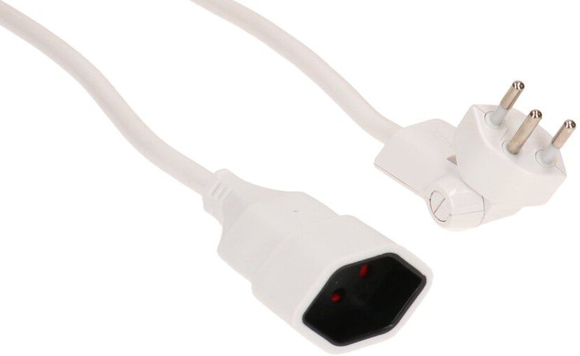 Rallonge TD H05VV-F3G1.5 10m blanc clip-clap type 12/type 13