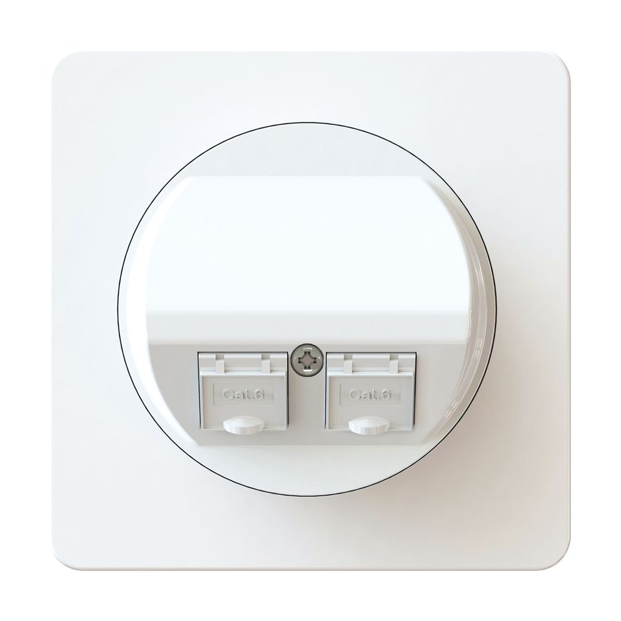 réseau 2x RJ45 Cat. 6 non blindé ENC maxONE blanc