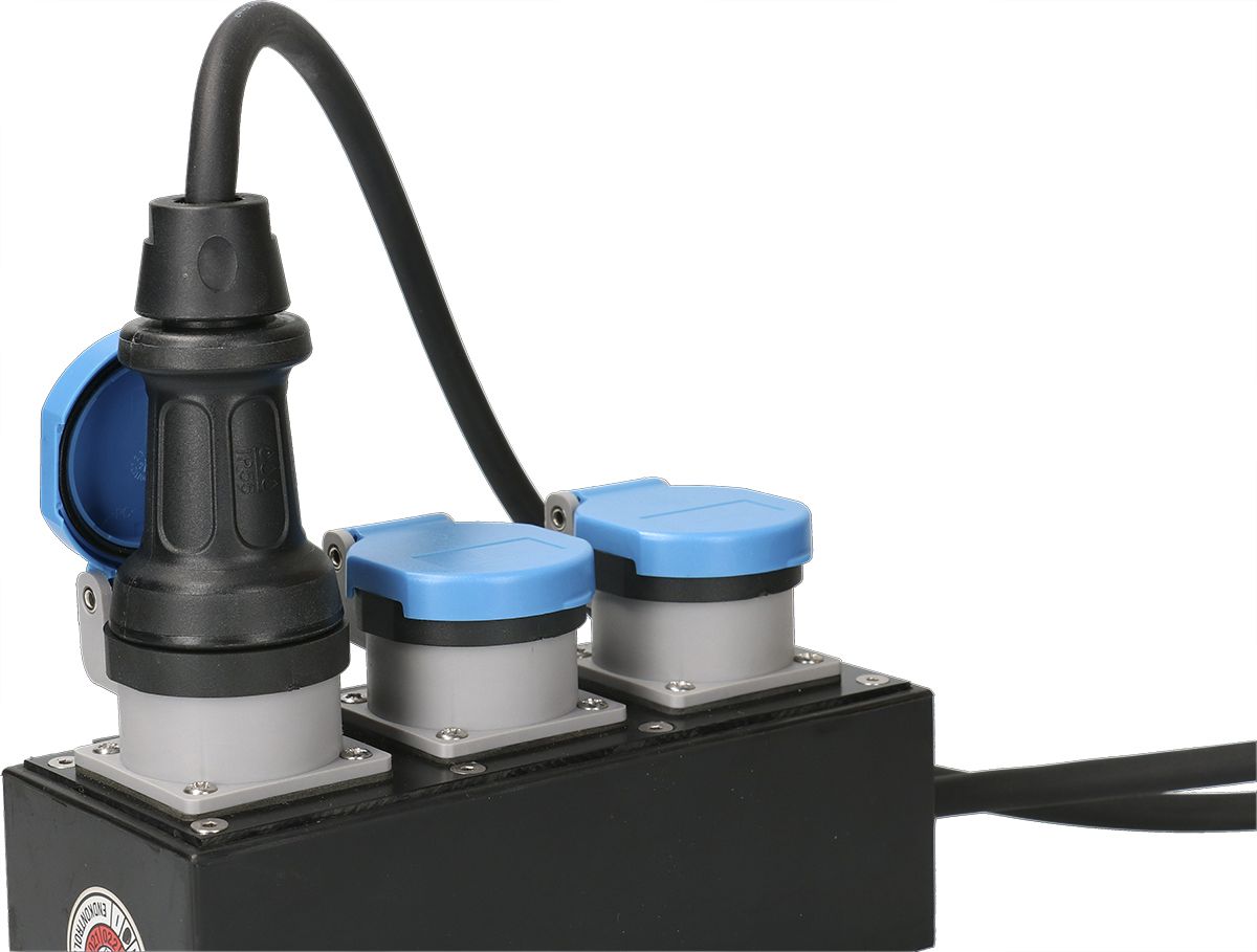 prise à encastrer 1x type 13 L+N+PE Max Hauri IP55 gris/bleu