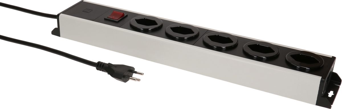 multiprise Power Line 5x type 13 gris/noir interrupteur 1.5m