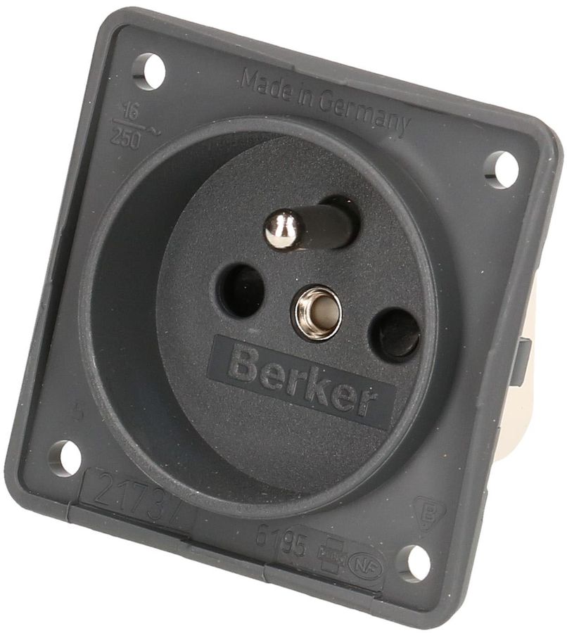 prise 1x type E appareil + plaque frontale BS Berker Integro ant.