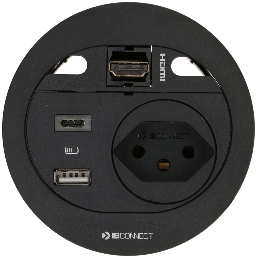 DIVUS bloc multiprise noir 1x type 13 1x USB A/C 1x HDMI