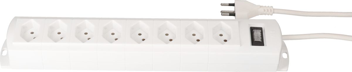 multiprise Prime Line 8x type 13 blanc interrupteur 5m