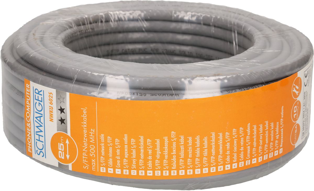 câble réseau Cat. 6A S/FTP 25m gris