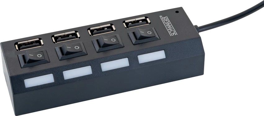 USB 2.0 HUB 4 fois noir