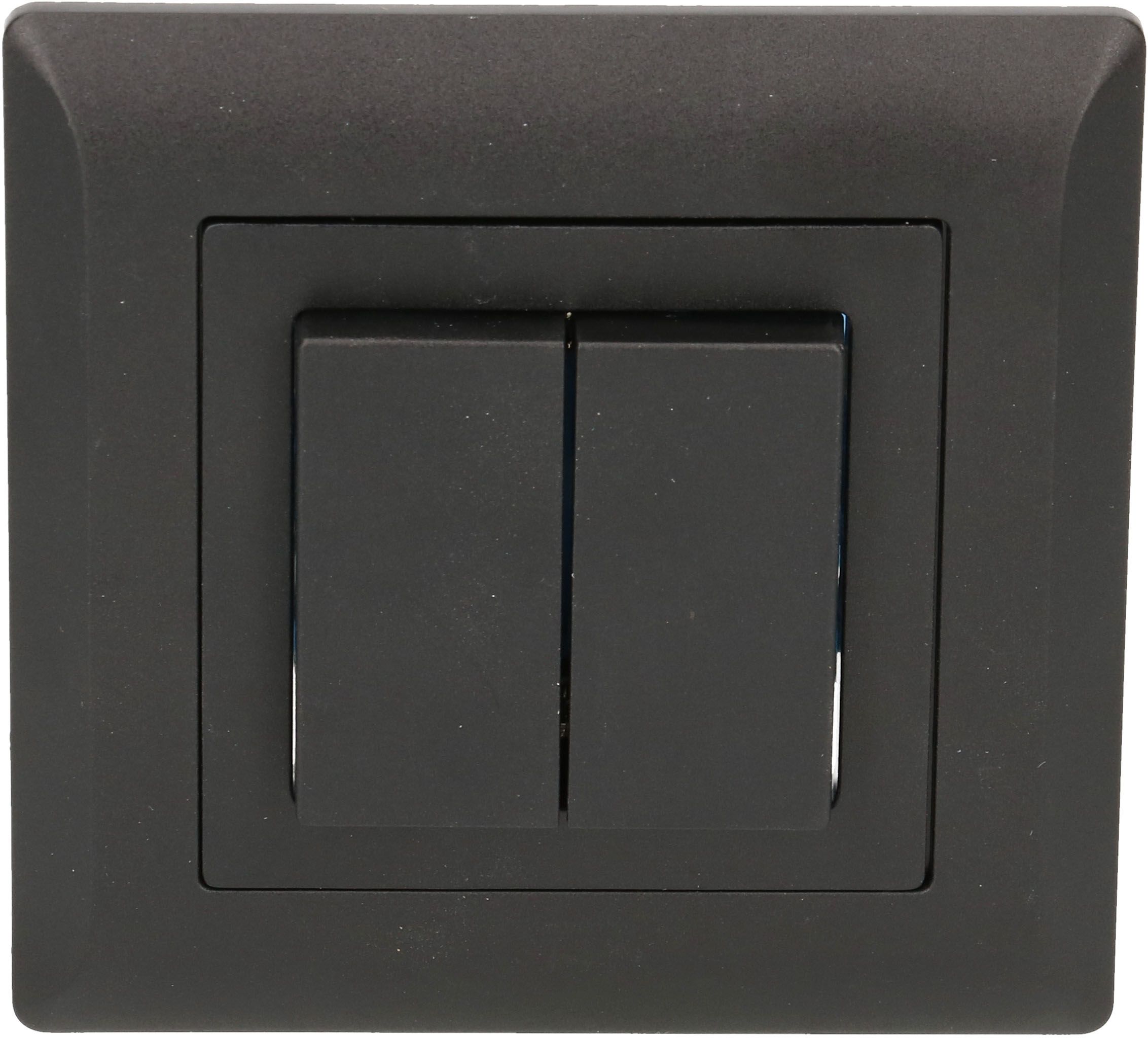 Doppel-Druckschalter Schema3+3 UP Kallysto schwarz