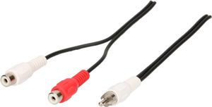 câble audio adaptateur Y RCA 0.2m noir