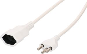 Rallonge TD H05VV-F3G1.5 5m blanc type 23 / type 23