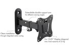 support TV mural MOTION 2 noir inclinable/orientable jusqu'à 25kg