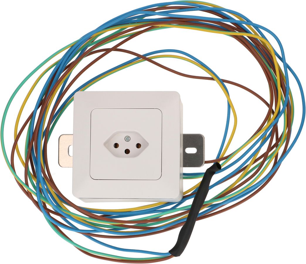 Steckdose 1x Typ 13 AP mit Montagebügel priamos weiss