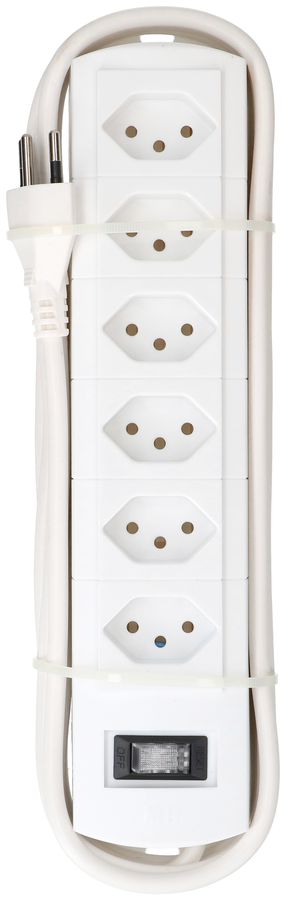 multiprise Prime Line 6x type 13 blanc interrupteur 5m