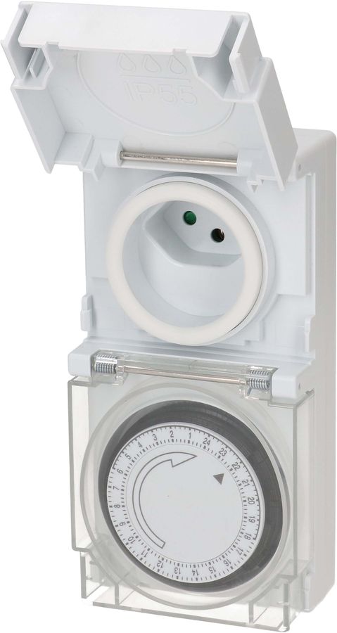 programmateur horaire IP55 24h analogique blanc