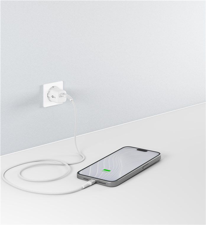 câble de recharge USB-C textile supersoft 1m blanc