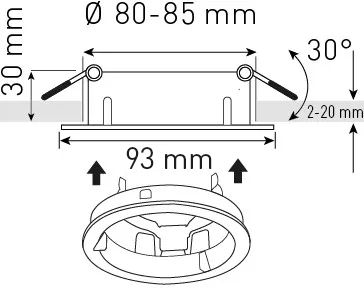 Einbaurahmen Ø80 weiss für LED-Lampen mit GU10-Sockel
