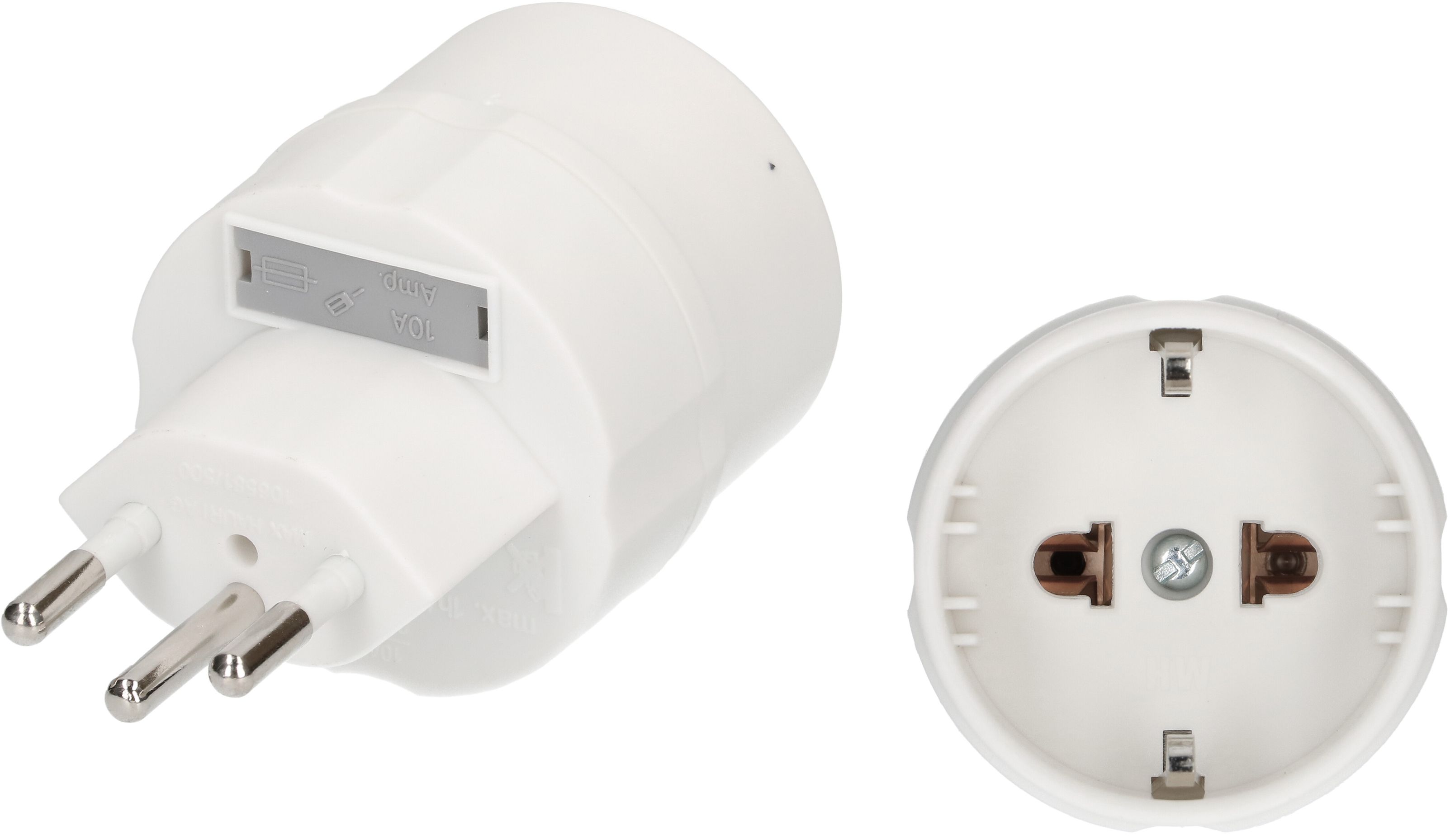 adaptateur de voyage type 12 / Schuko USA Japon 3/2-pôles blanc