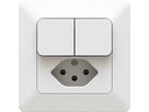petite combi. bouton double NO/NF / type 13 ENC priamos blanc
