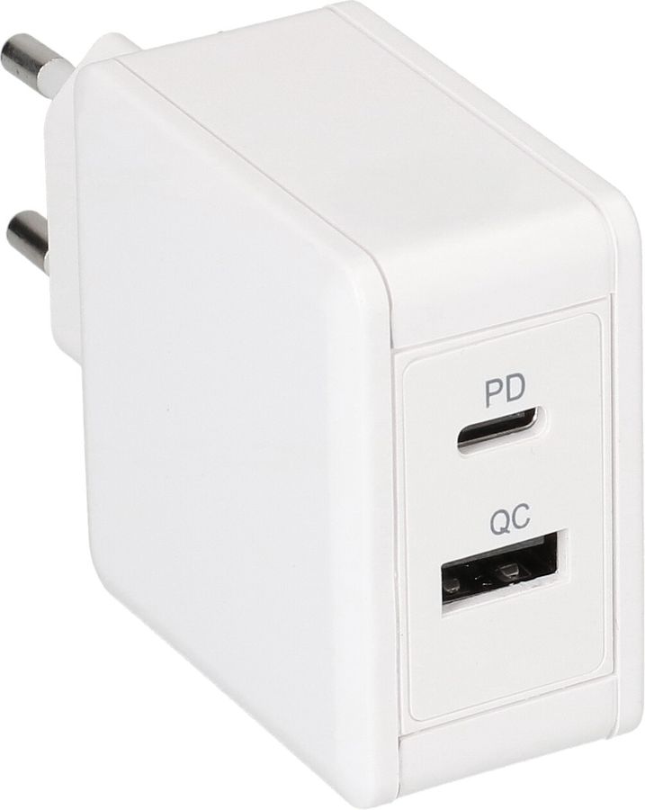 adattatore di ricarica rapida USB 1x USB-C PD 1x USB-A 45W bianco