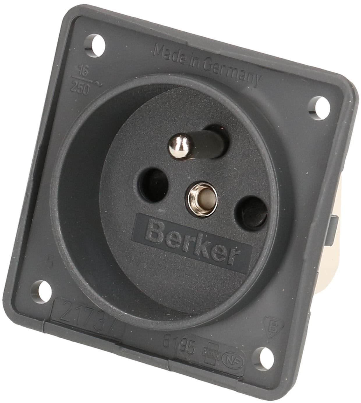 prise 1x type E appareil + plaque frontale BS Berker Integro ant.