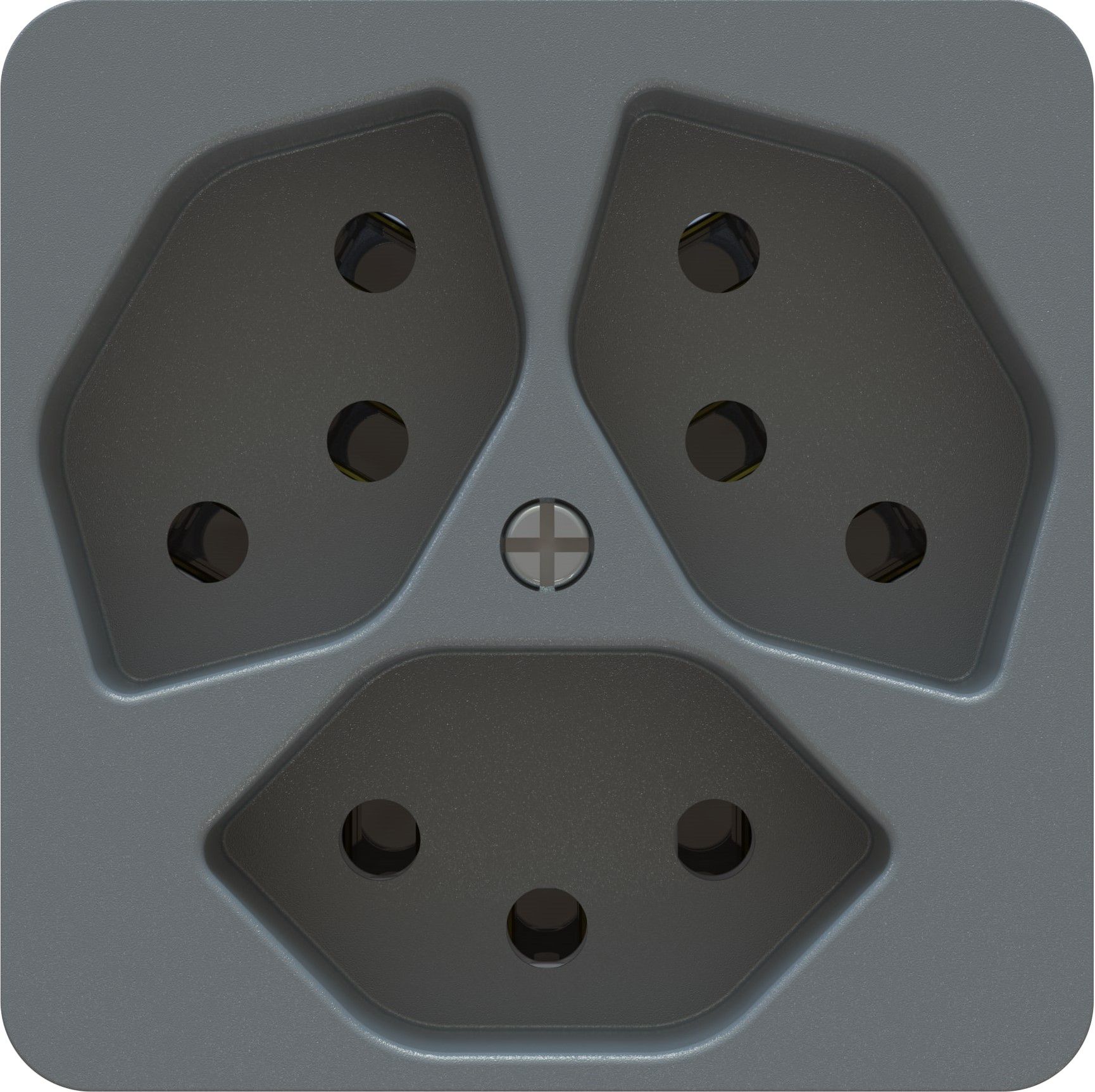 Steckdose 3x Typ 13 Einsatz +Frontplatte priamos anthrazit
