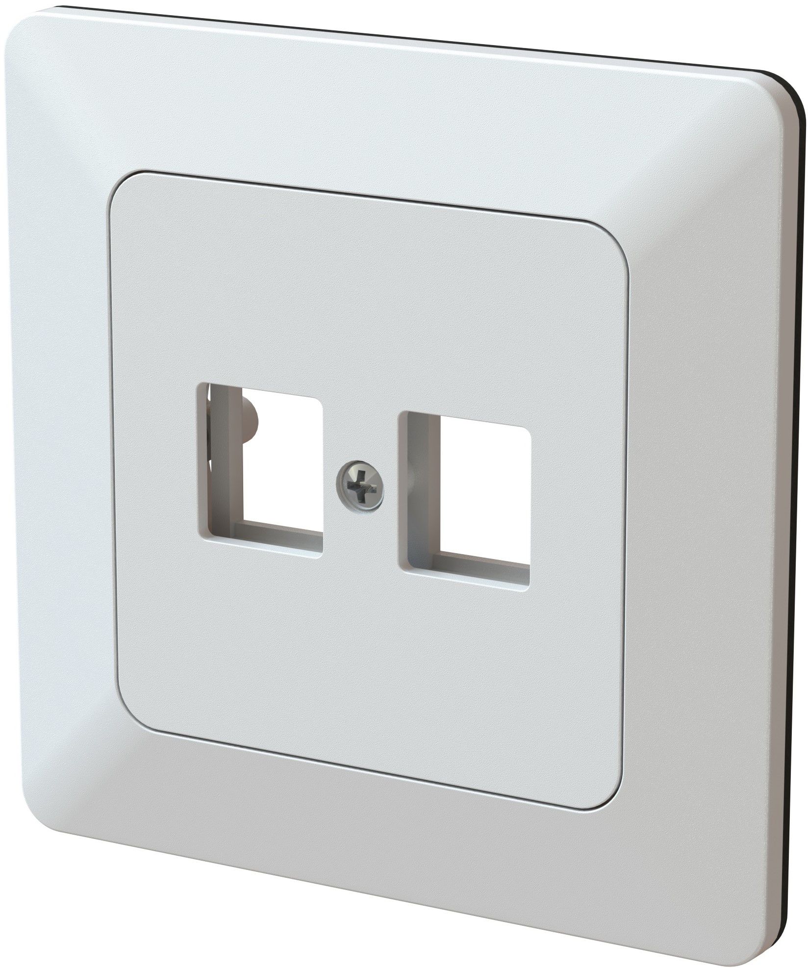 prise réseau 2x support EasyKlick ENC priamos blanc