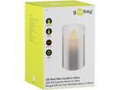 LED-Echtwachs-Kerze 75x125mm grau