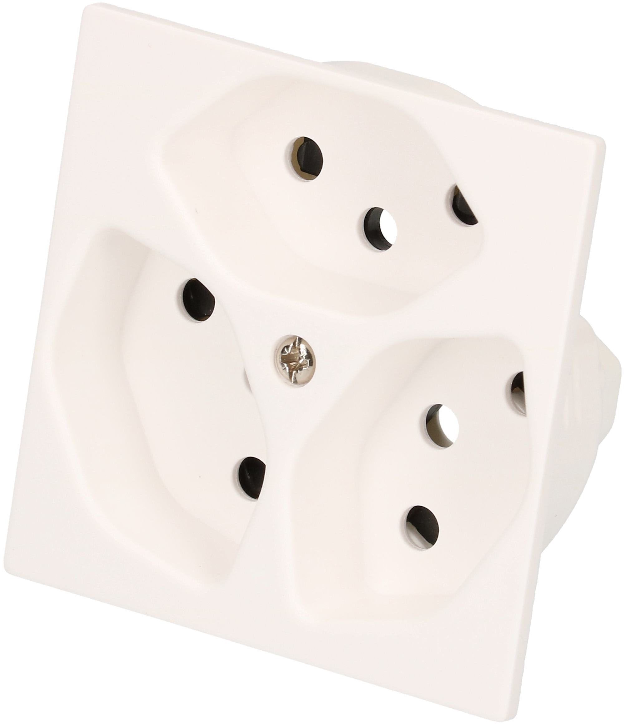 prise 3x type 13 plaque frontale BS Kallysto blanc