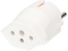 adaptateur fixe Schuko / type 13 CEE 7/7 blanc