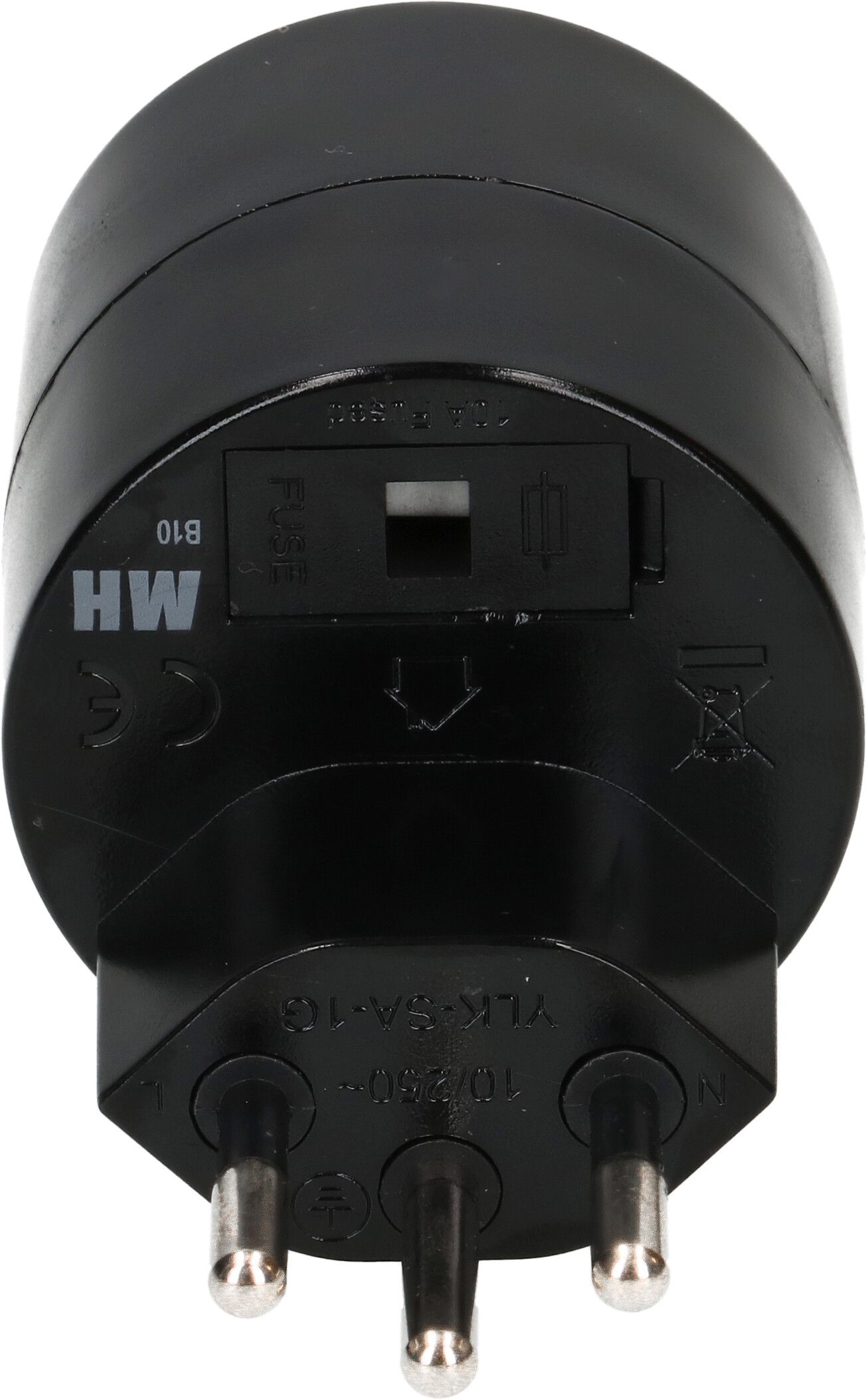 fiche d'adaptation asymétrique type 12 / Schuko noir