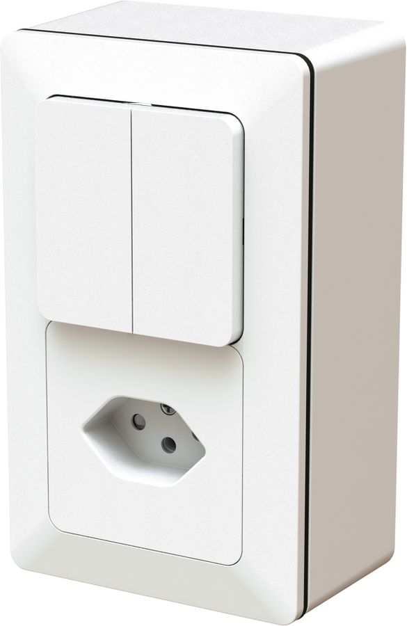 combinaison interrupteur s3+3 / type 13 ta.2x1 AP priamos blanc