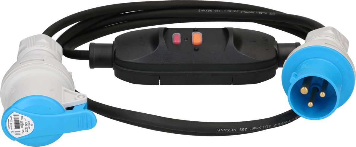 rallonge CEE +FI interrupteur intermédiaire de protection 3m IP44