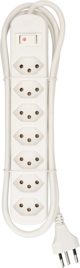 Steckdosenleiste Basic Line 7x Typ 13 weiss Schalter 1.5m