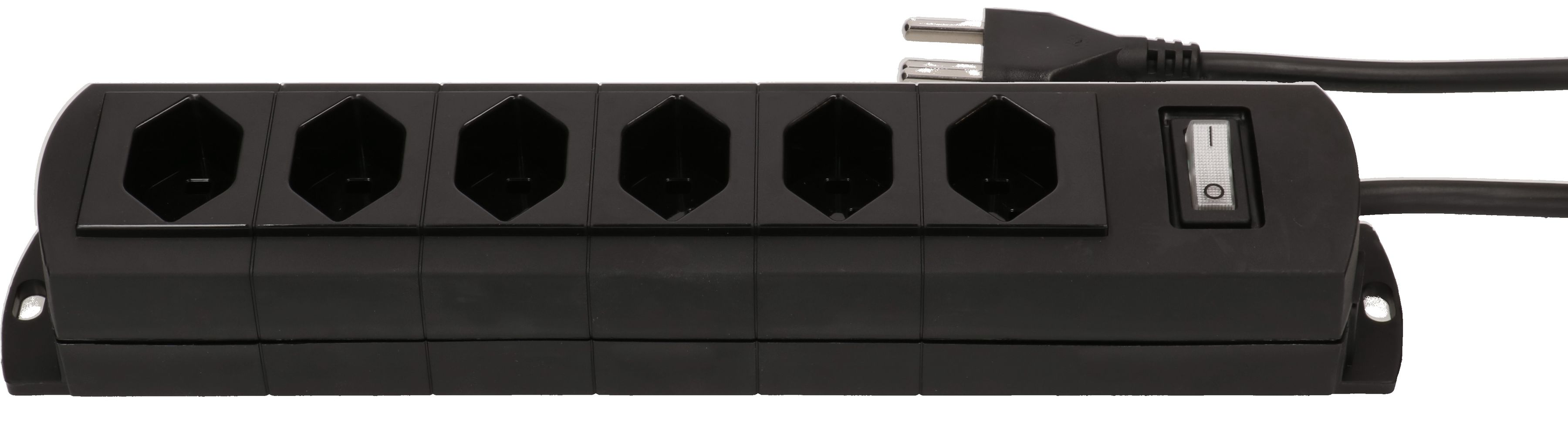 multiprise Prime Line 6x type 23 noir interrupteur 5m