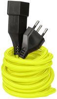 Rallonge textile H05VV-F3G1.0 3m jaune fluo. type 12 / type 13