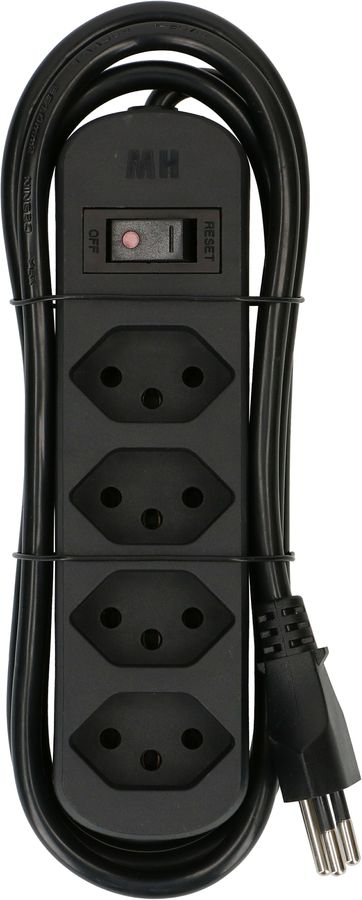 multiprise Basic Line 4x type 13 nr interrupteur 1.5m Green+Fair