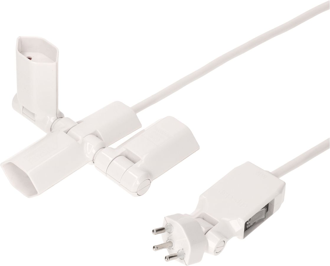 multiprise clip-clap Line 3x type 13 blanc interrupteur 2m