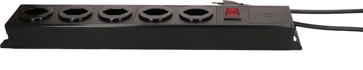 multiprise Power Line 5x type 13 noir/noir interrupteur 1.5m