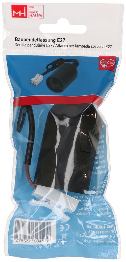 douille chantier E27 avec bornes à levier noir