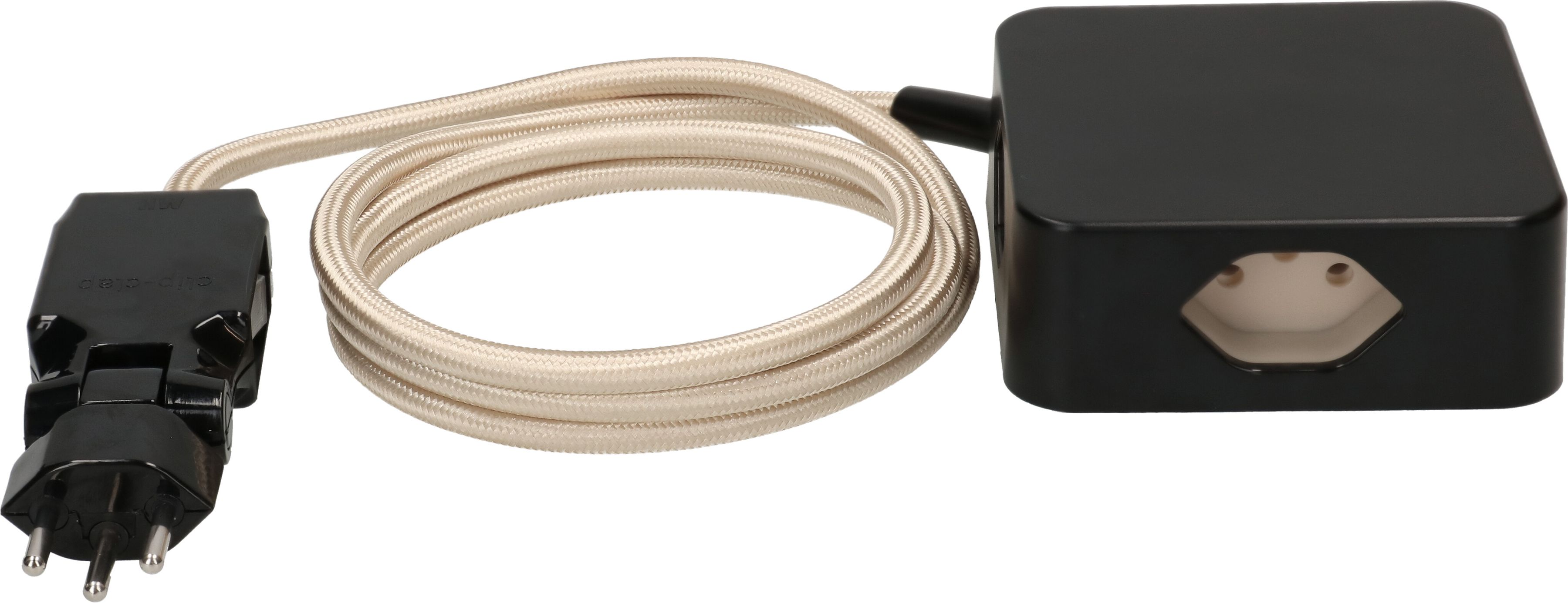 multiprise Cube 4x type 13 noir / or sable 2m clip-clap