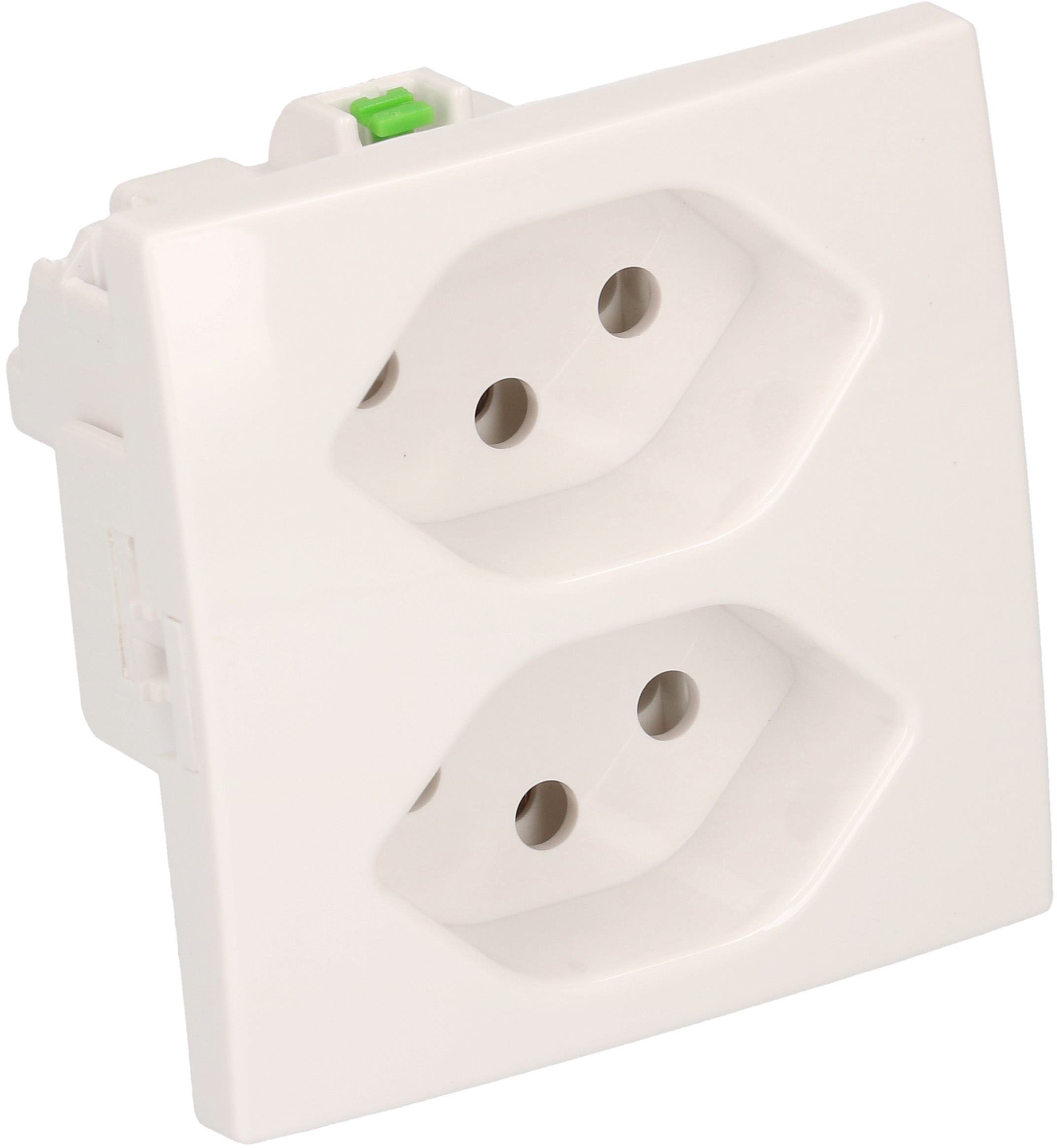 Steckdose 2x Typ 13 Einbau Max Hauri weiss