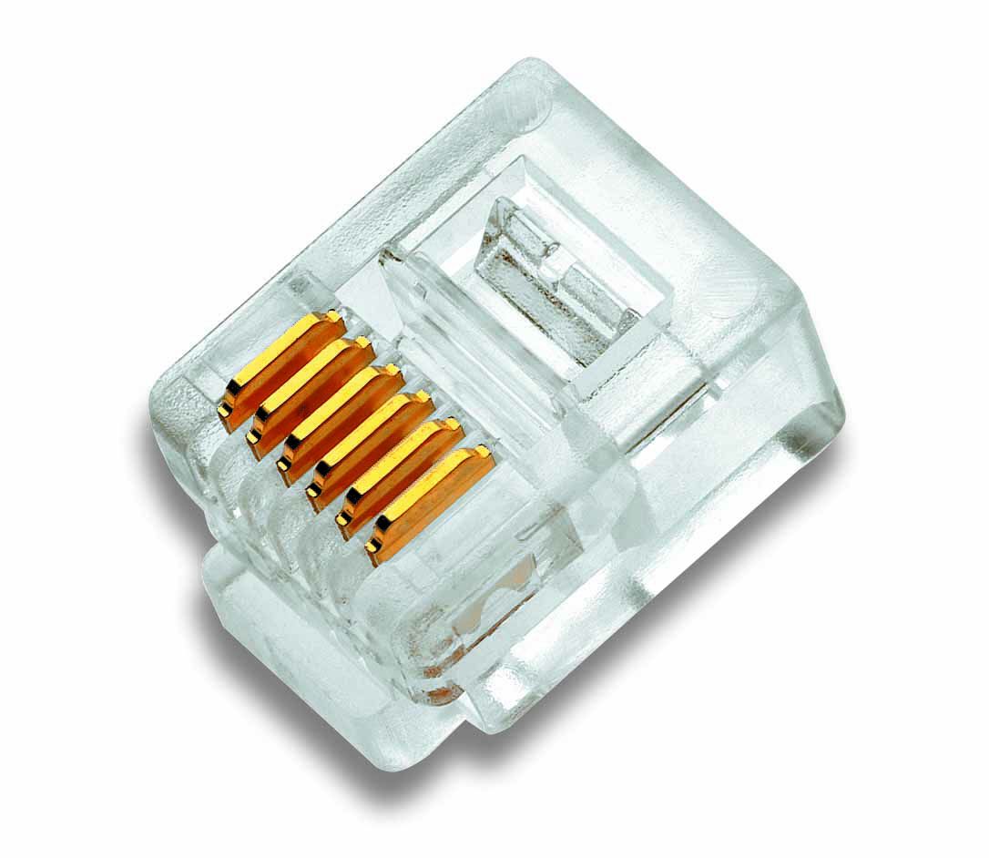 Conn. modul.RJ12 6/6 non blindé conducteur plat câble plat/rond