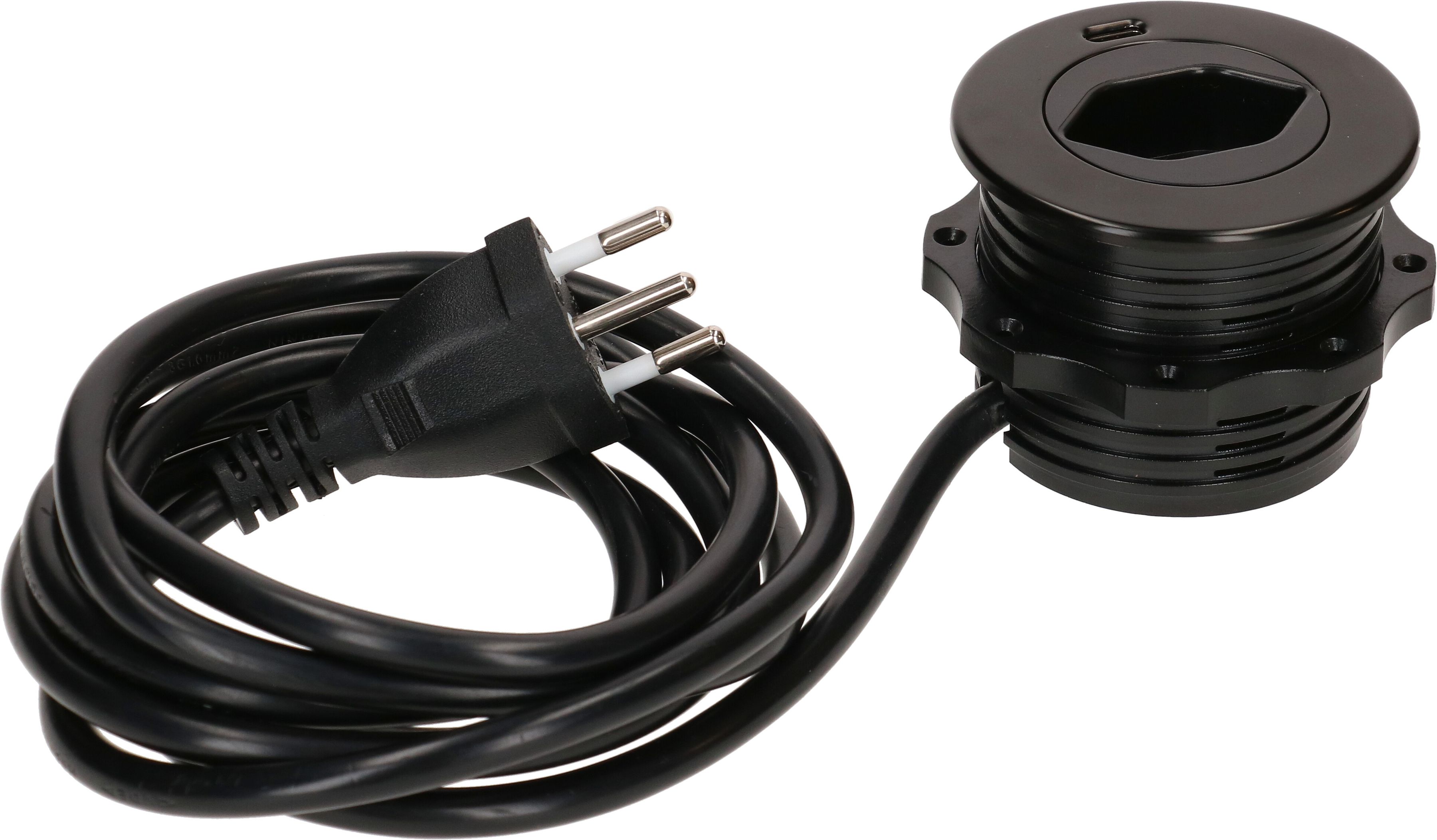 SOLO Steckdoseneinheit schwarz 1x Typ 13 1x USB-C