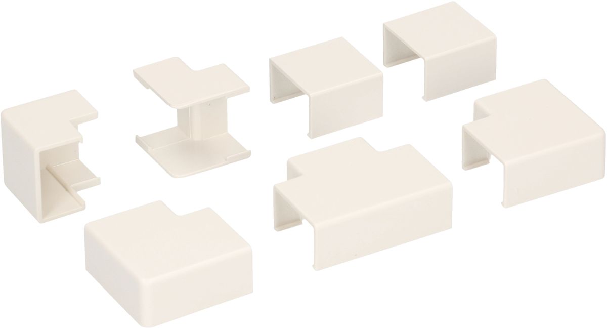 Raccords de goulotte 16x10mm blanc assorti 7 pcs.